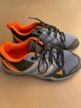 Adidas Terrex Kids' Blue & Orange Trail Shoes - Size 2, Little Kid (not toddler)